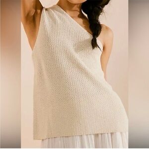 Free People Condado One Shoulder‎ Sweater Tank Cream Size XS